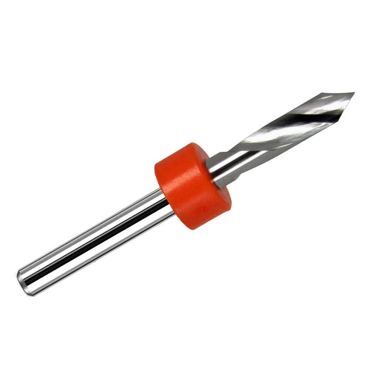 1/8" 60° 2-Flute Spiral V-Engraver Carbide CNC Bit for PCB Isolation & Fine Engraving Made in USA. E107