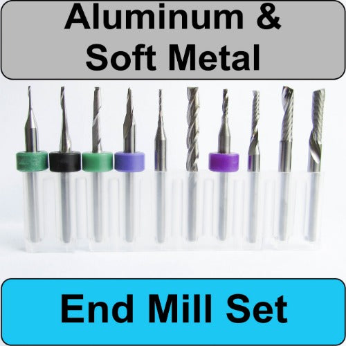 End Mill Set for Aluminum Copper Brass and Soft Metals EVS-ASM