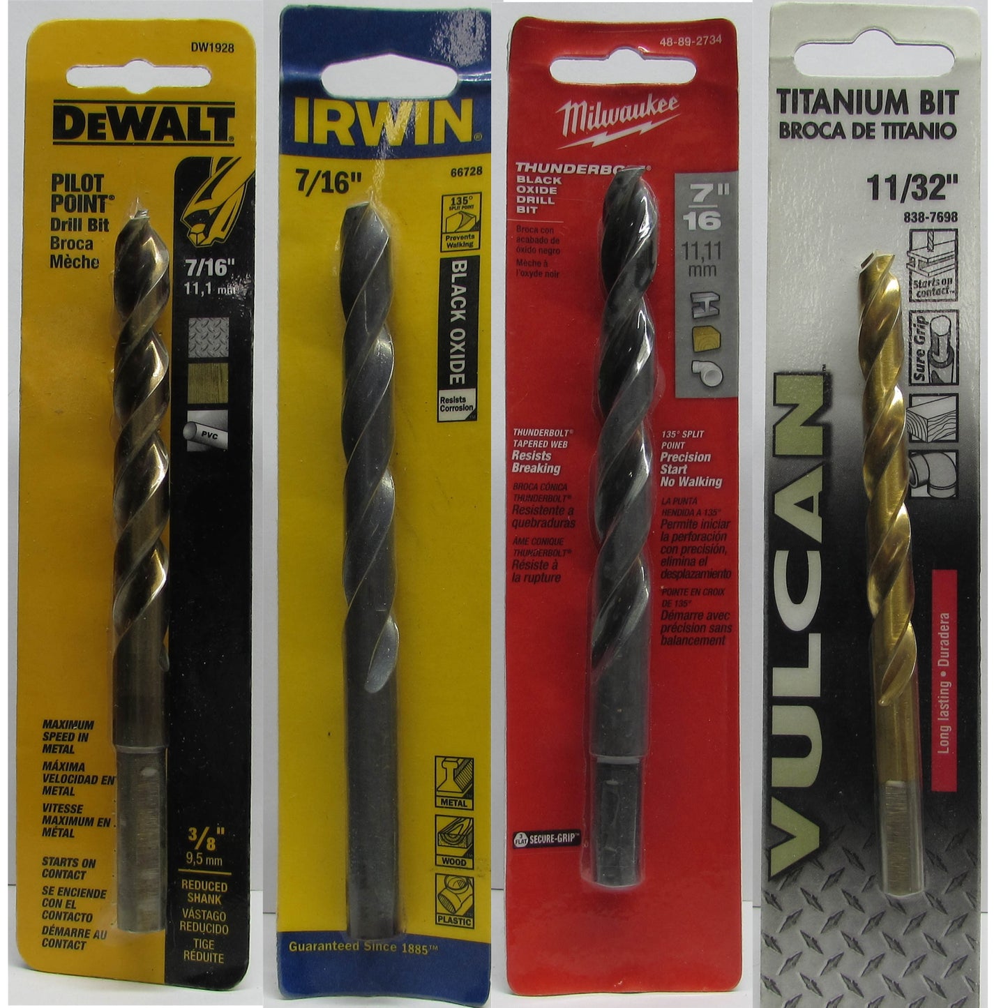HSS Fractional Drill Bits, Assorted Brands & Sizes