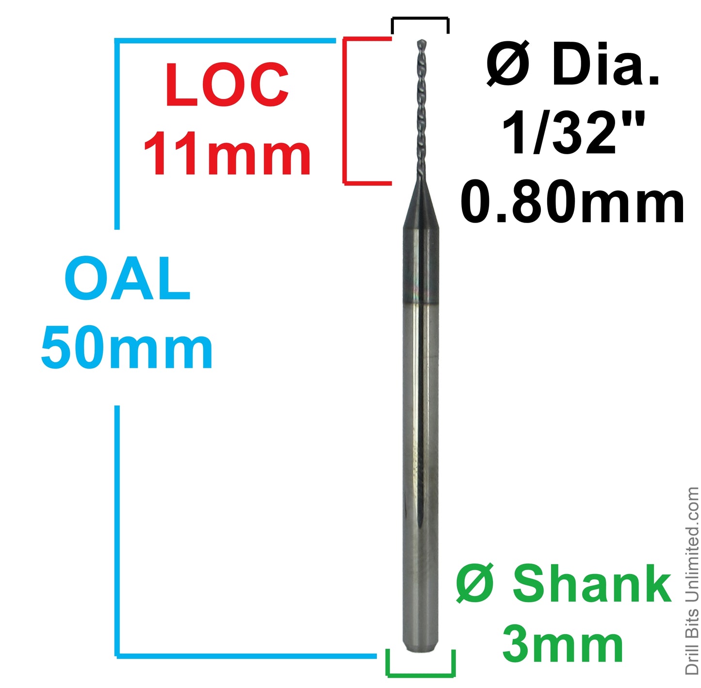 0.80mm carbide micro drill bit dimensions 226L-0315L433