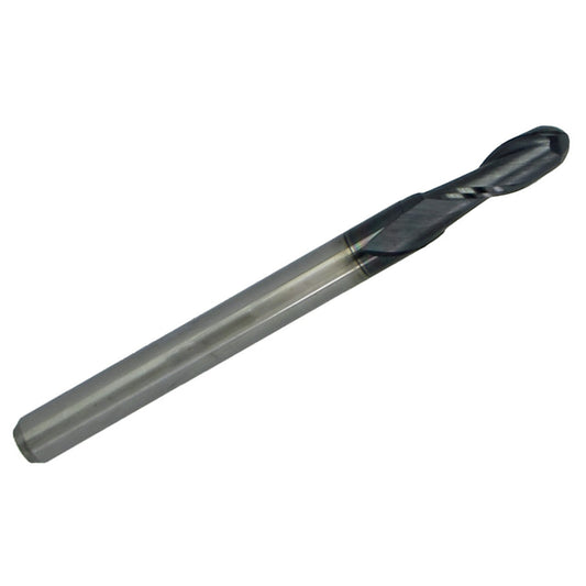 3mm (.118) 2 flute ball nose carbide end mill AlTiN coated 1625-118L355