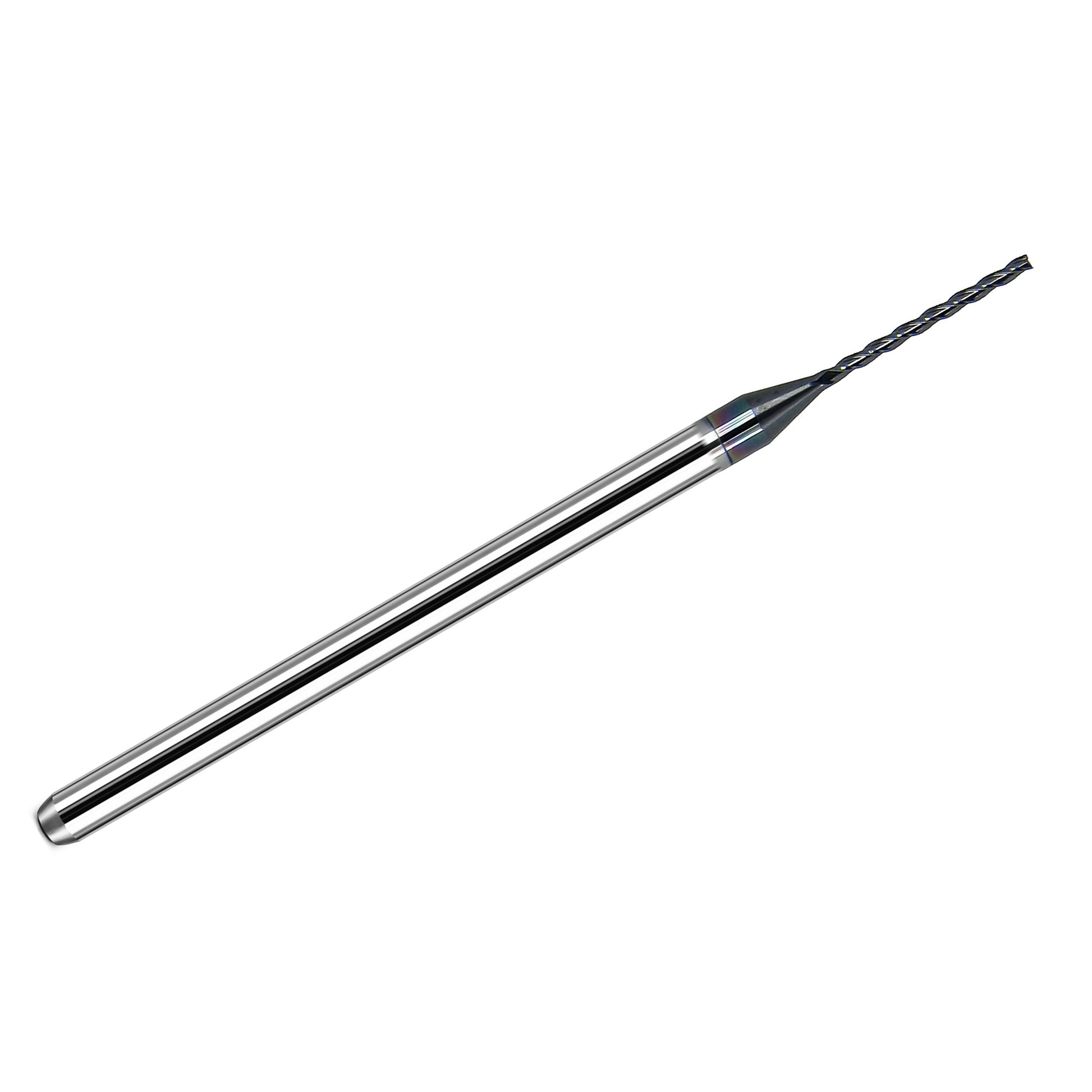 Kyocera .0400 inch 3-flute square end carbide end mill with AlTiN coating and 1/8 inch shank, made in USA