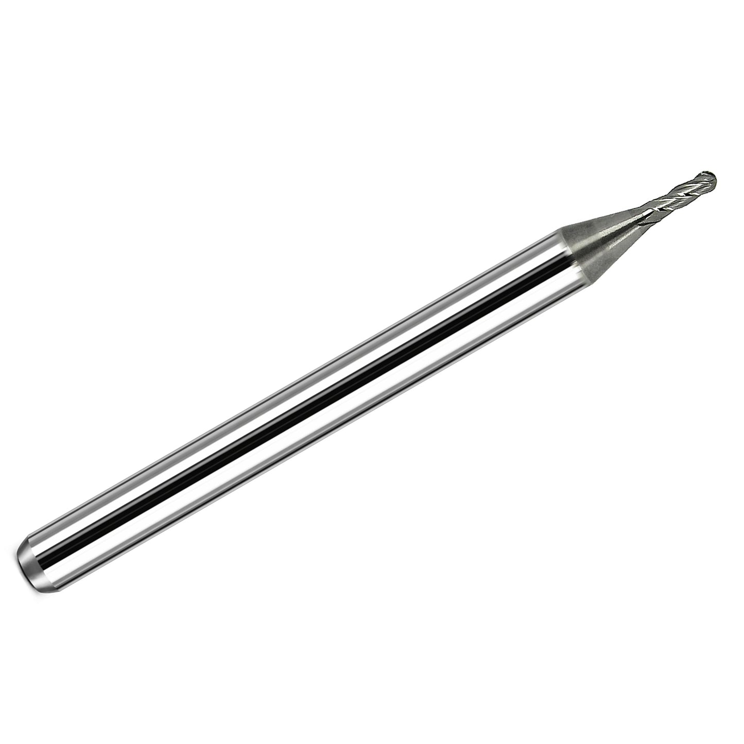 Kyocera .0420 inch 4-flute ball nose carbide end mill, uncoated, 1/8 inch shank, made in USA