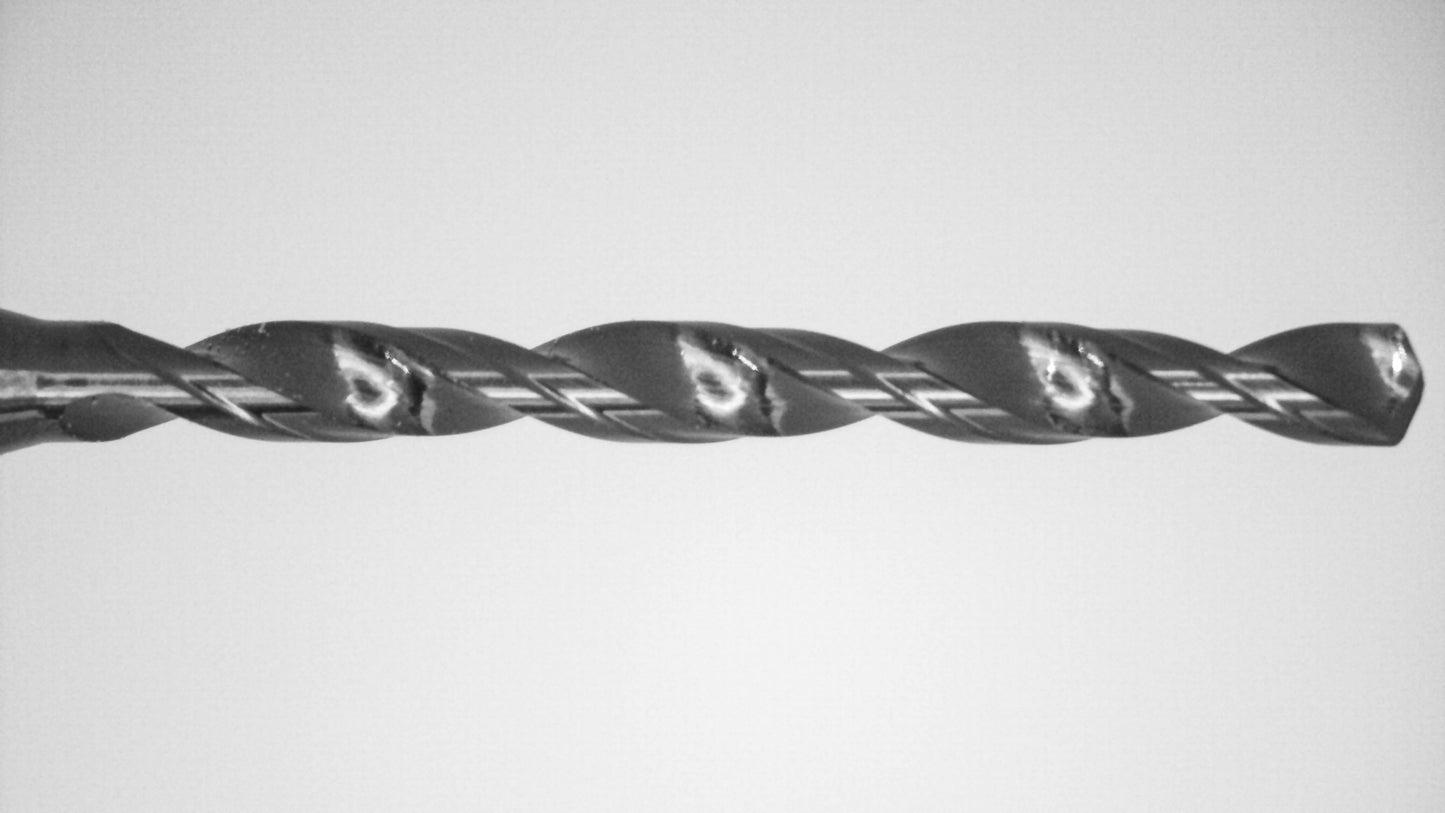 Close-up of tip on Kyocera 1.80mm DLC-coated solid carbide micro twist drill