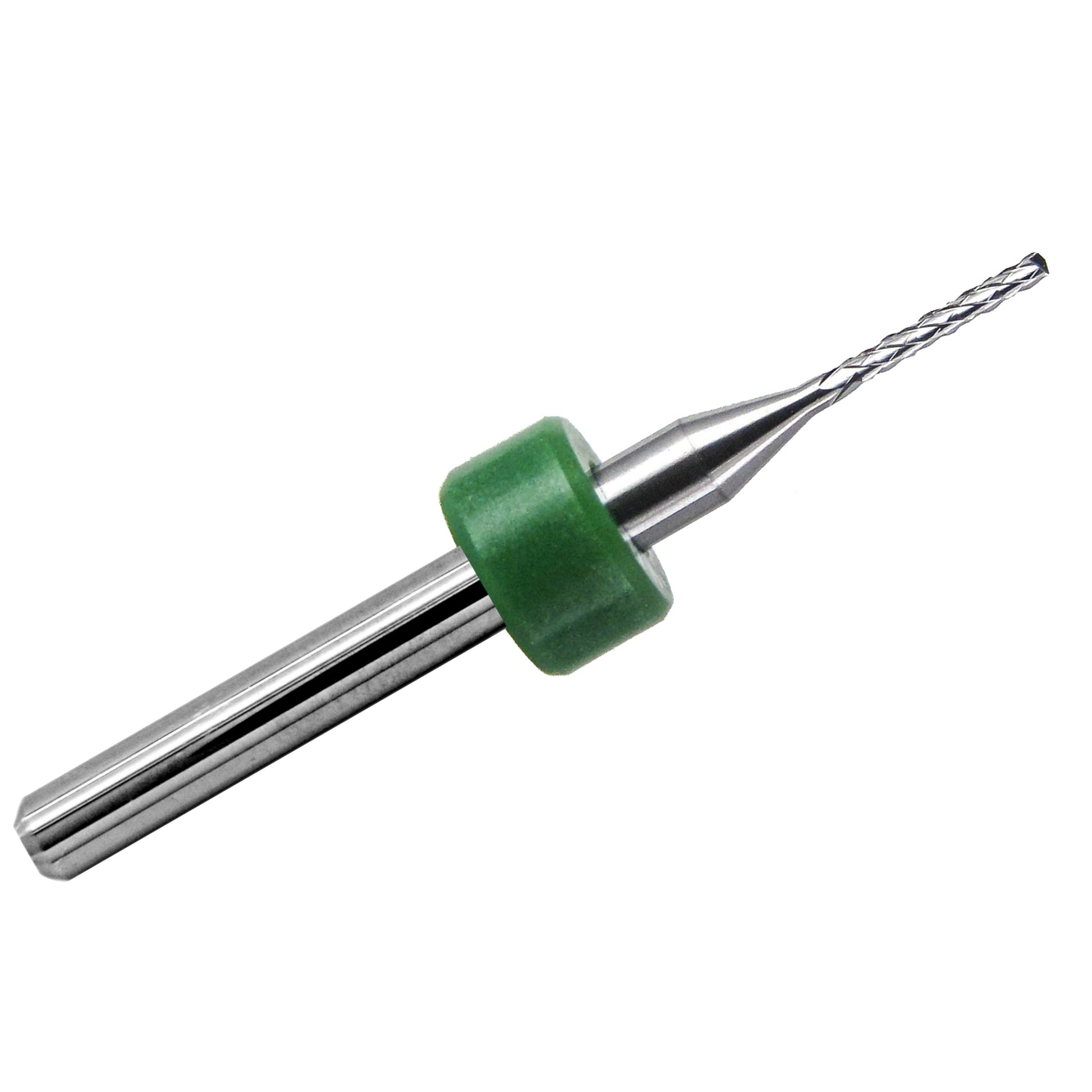 0.0394 inch 1.00mm diamond flute carbide router with drill point tip and 1/8 inch shank
