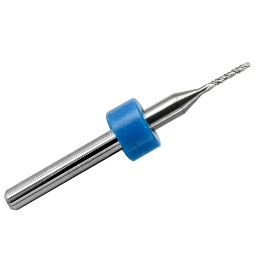 0.036 inch diamond pattern carbide router with drill point tip and 1/8 inch shank
