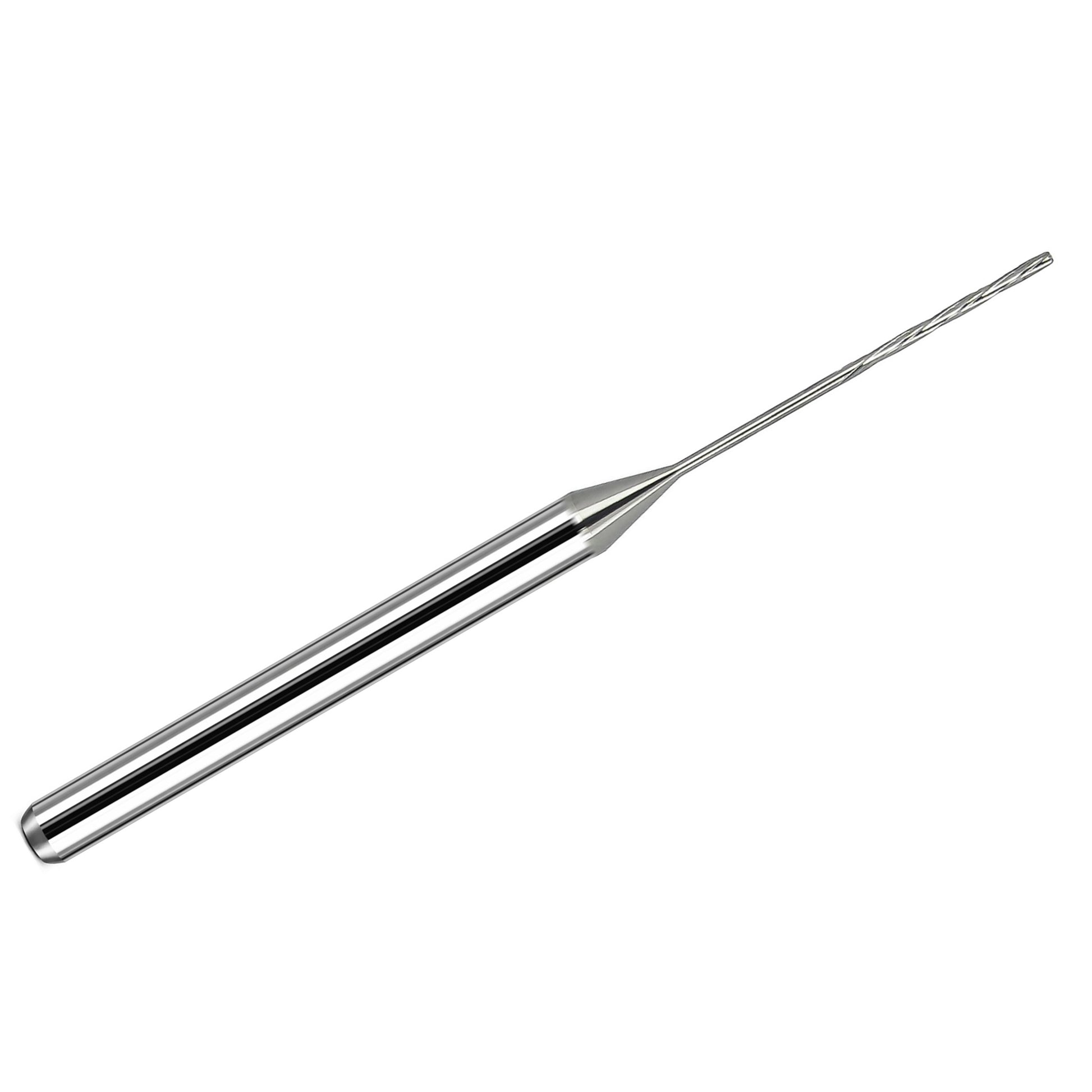 Kyocera 0.64mm (.0252 inch) solid carbide 4-flute micro reamer with 3mm shank and 50mm overall length
