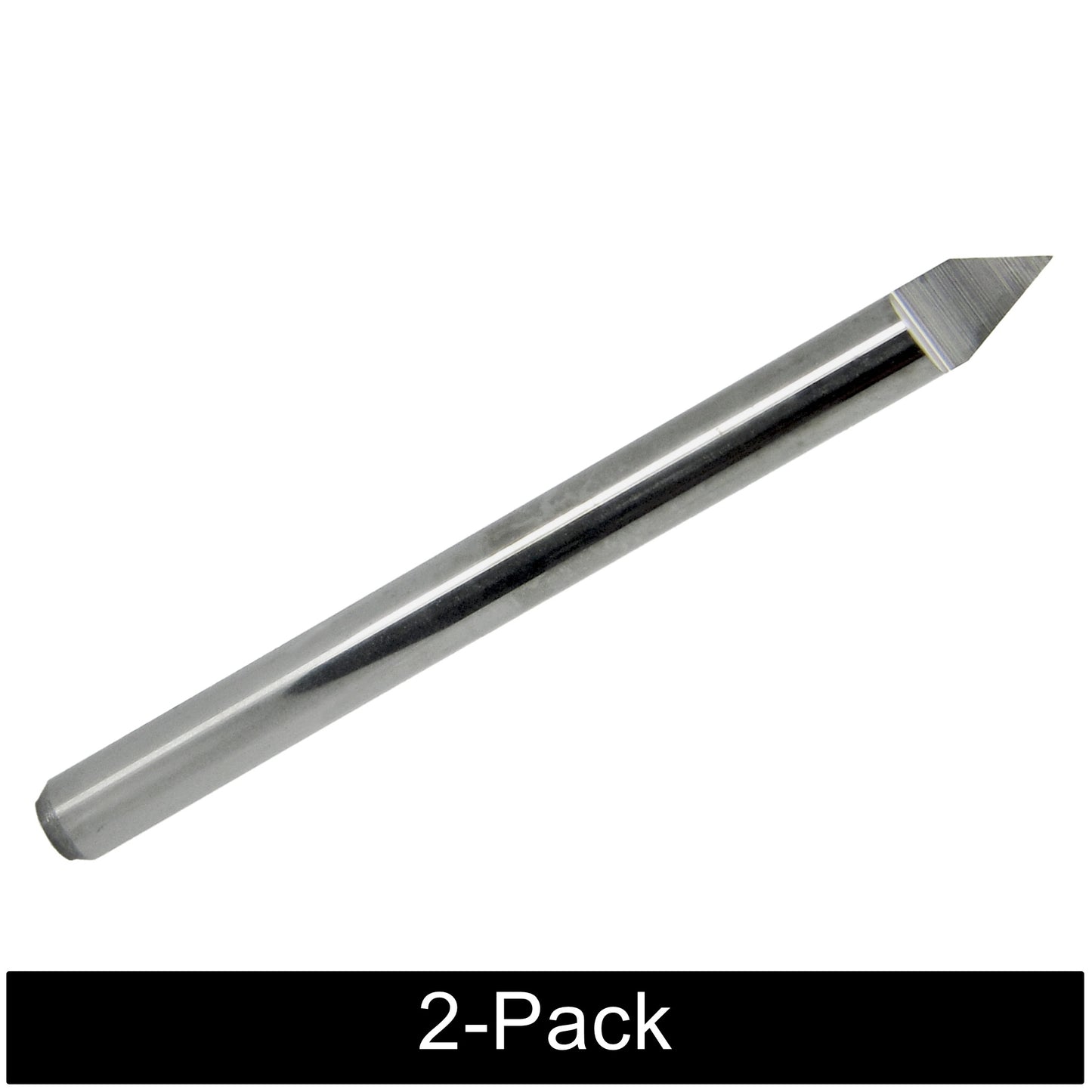 50° Solid Carbide V-Groove Engraving Bit – 0.100" Max Depth – 1/8" Shank – 2 Pack