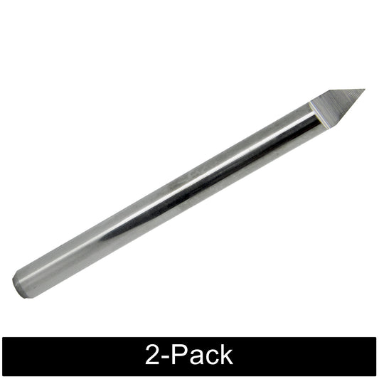50° Solid Carbide V-Groove Engraving Bit – 0.100" Max Depth – 1/8" Shank – 2 Pack