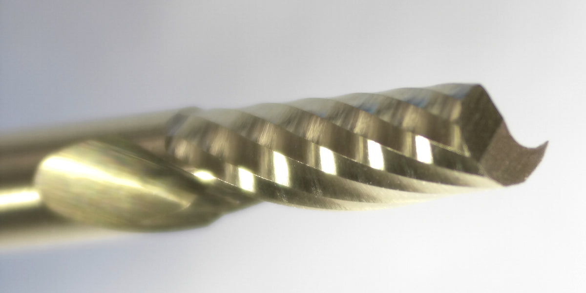Single Flute 1/8 O Flute End Mill Carbide TiN Single Flute CNC Acrylic Plastic ...