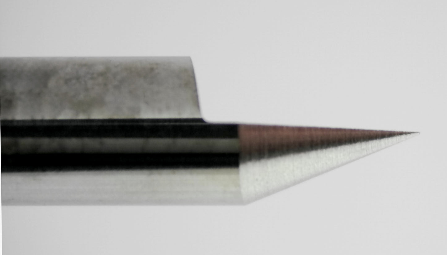 50° Solid Carbide V-Groove Engraving Bit – 0.100" Max Depth – 1/8" Shank – 2 Pack