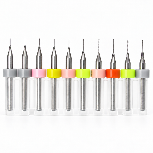 .0040"–.0200" (0.10–0.50mm) Metric Incremental Carbide Drill Bit Set | 10 Pc, 1/8" Shank