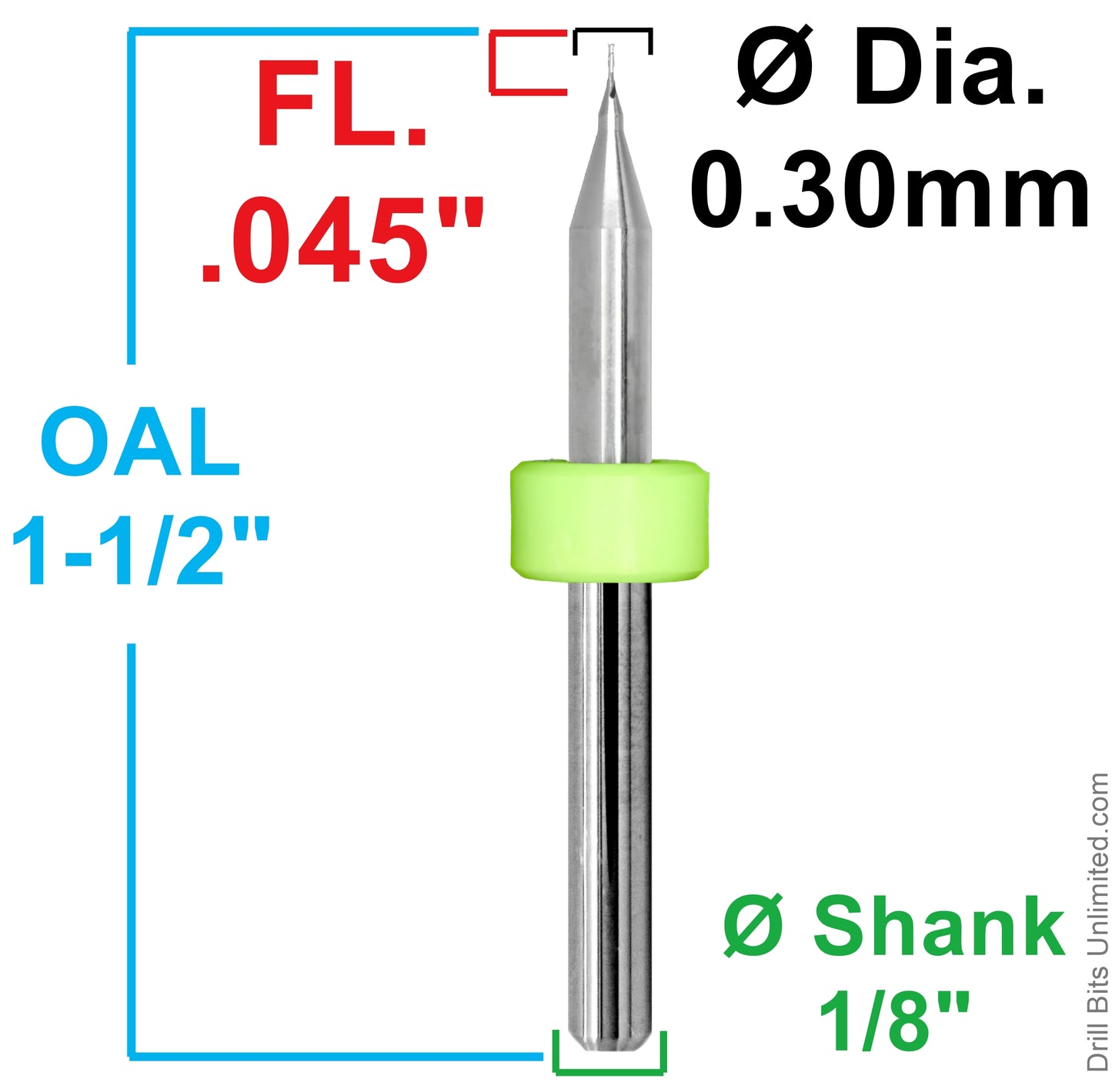 0.30mm carbide end mill dimensions diagram