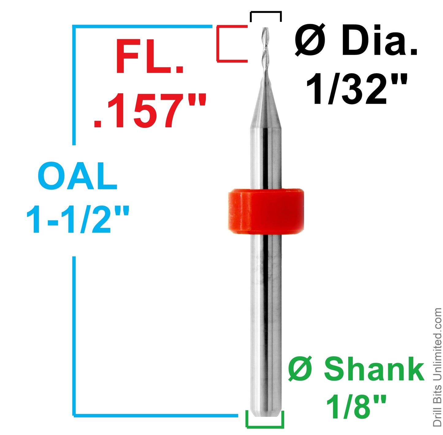 1/32″ 2-Flute Square End Carbide End Mill M107