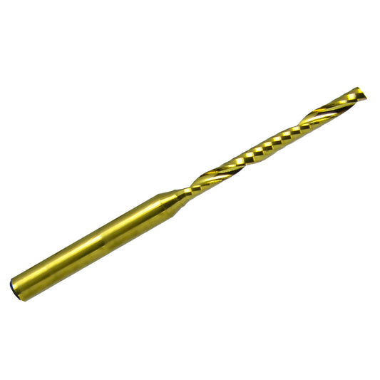2.00mm single O-flute TiN coated carbide end mill with 1/8 inch shank