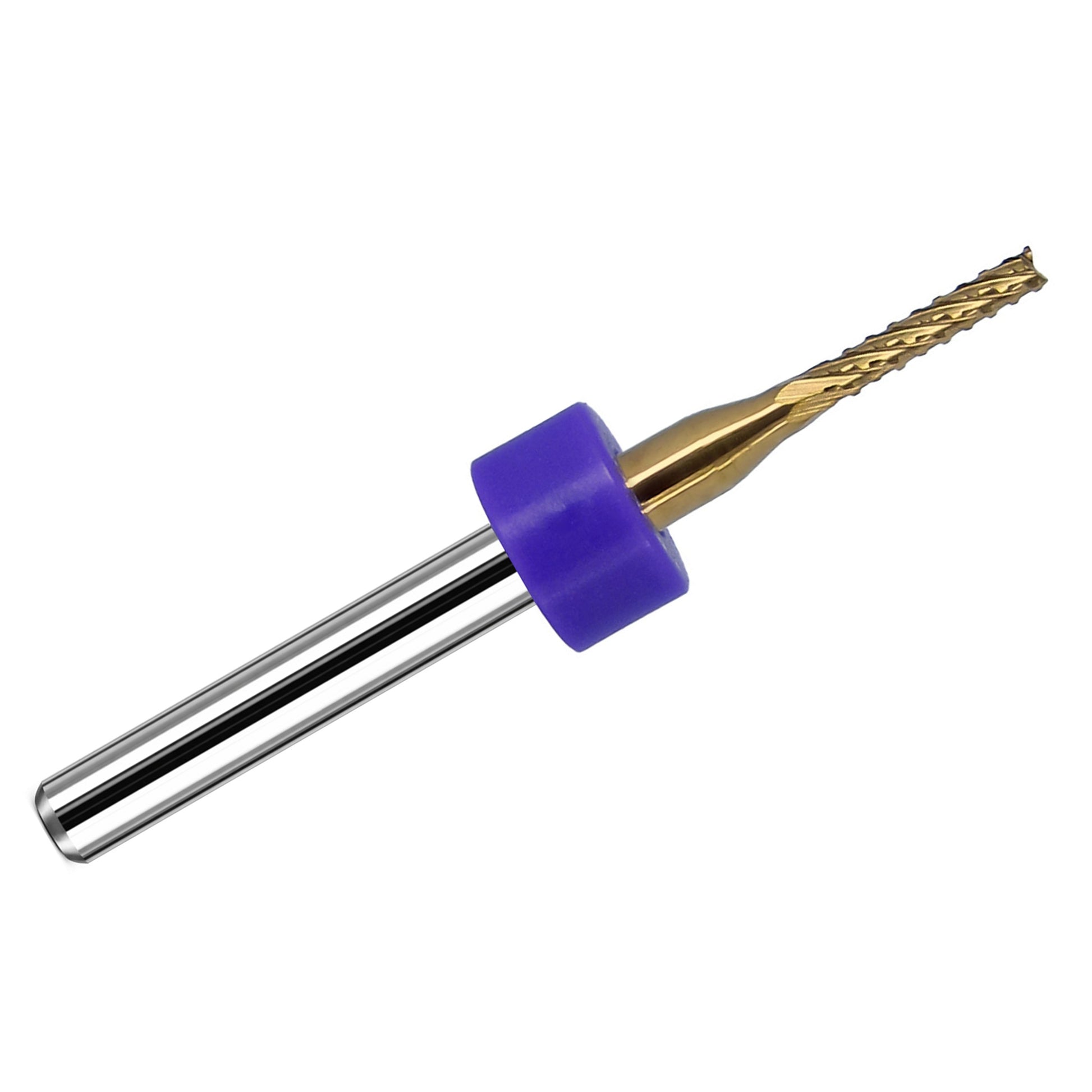 0.0625 inch 1/16 diamond pattern carbide router bit with titanium nitride coating and 1/8 inch shank