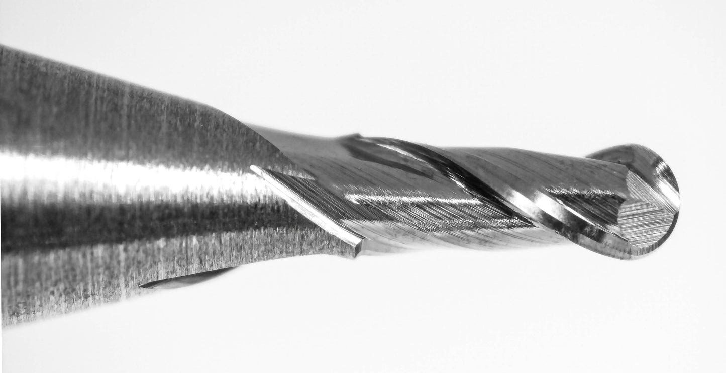 .050 ball nose end mill cutting edge close up