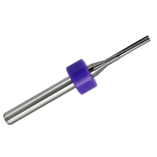 Kyocera 0.0630 inch 1/16 inch 3-flute 0 degree helix square end carbide end mill with .315 inch LOC and 1/8 inch shank