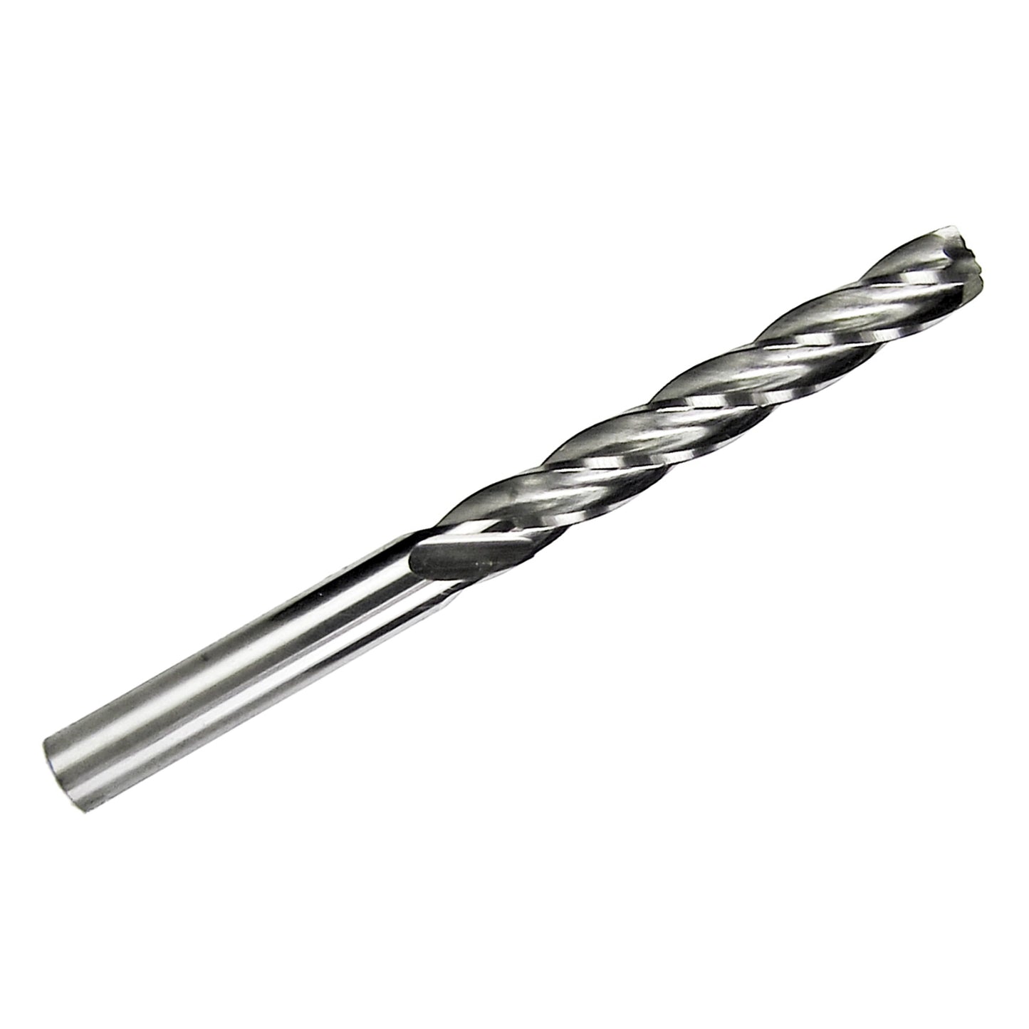 1/8 inch 4-flute uncoated carbide square end mill with 0.870 inch LOC and 1/8 inch shank