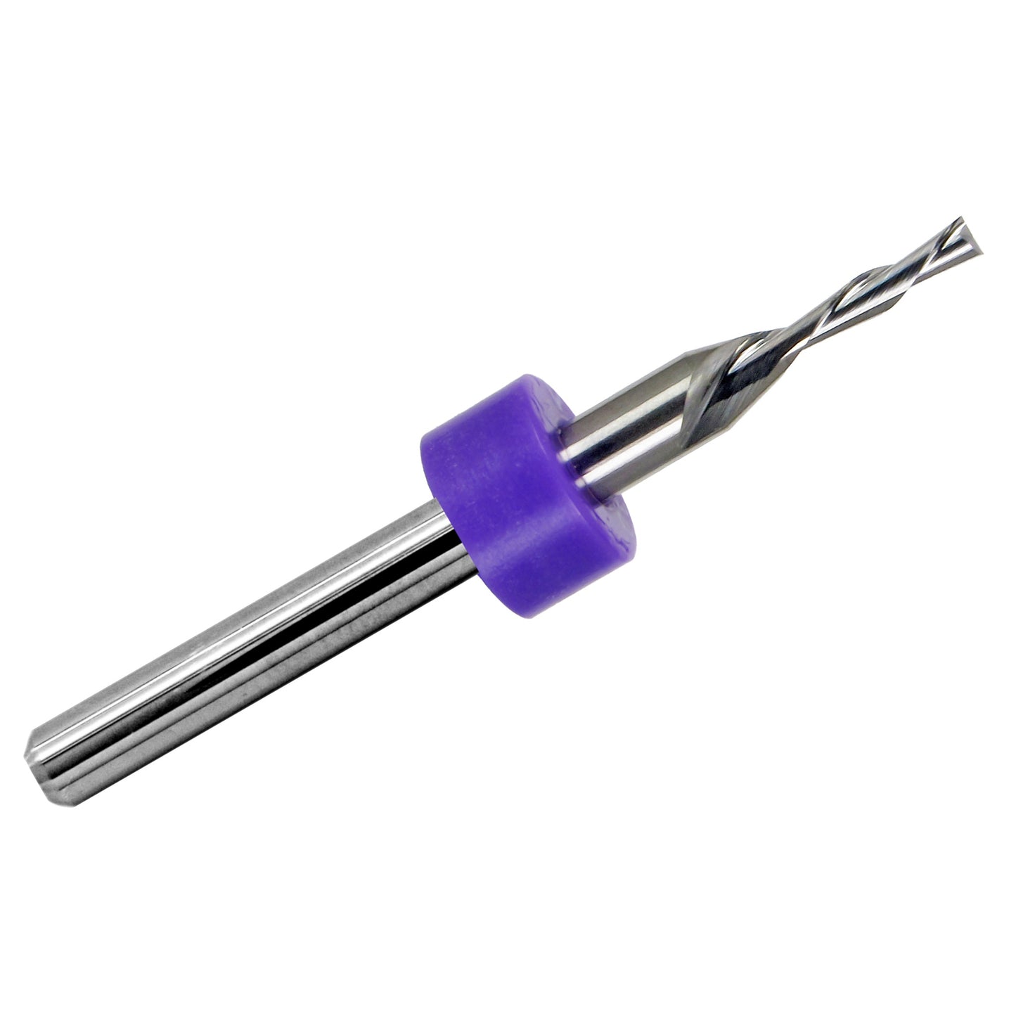 0.0625 inch 1/16 down-cut 2-flute square-end carbide end mill with 1/8 inch shank
