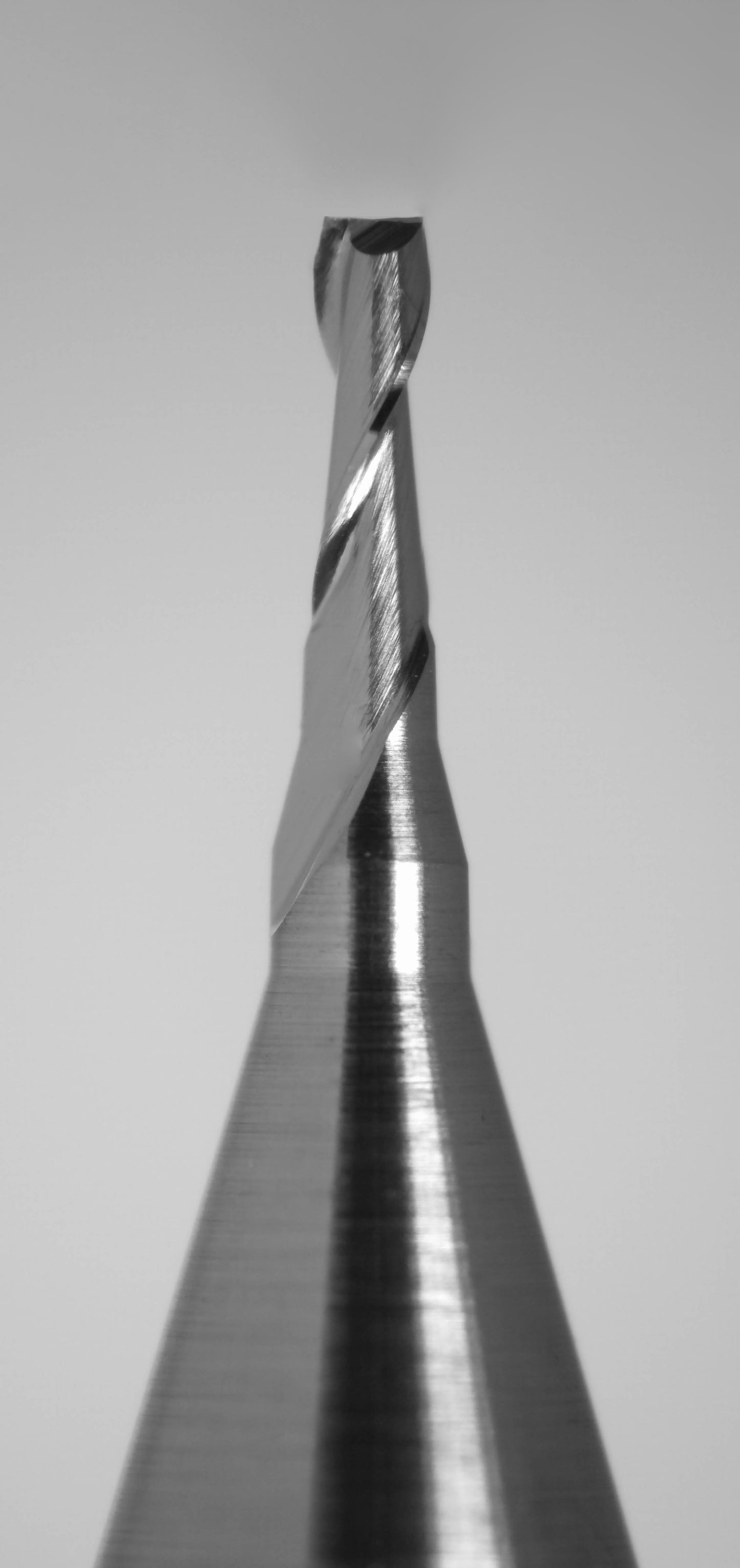 0.60mm two flute square end carbide end mill cutting tip close-up