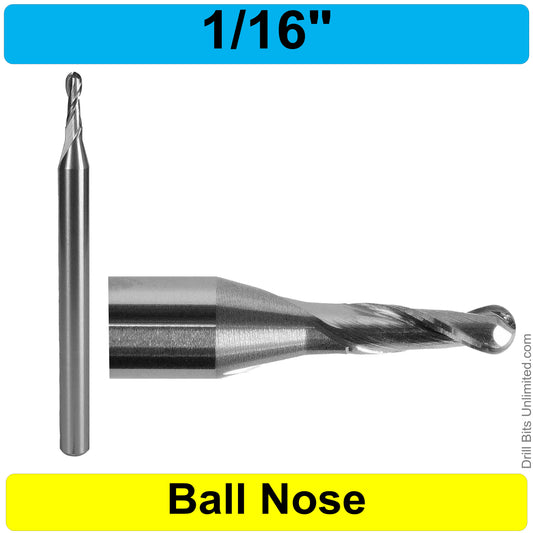 1/16" x .200" LOC Ball Nose Carbide End Mill - High Precision M237