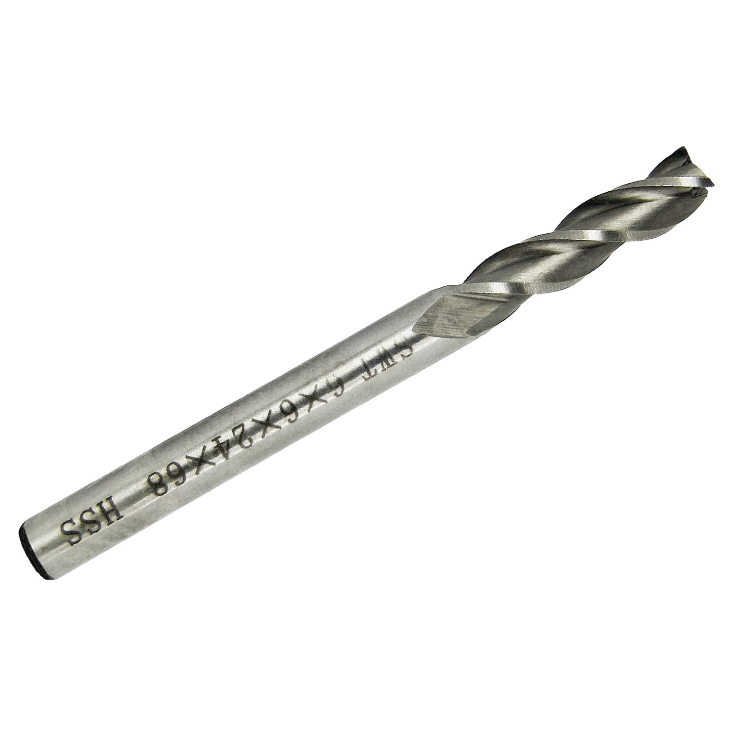 6mm 3-flute HSS square end mill with 6mm shank and square end