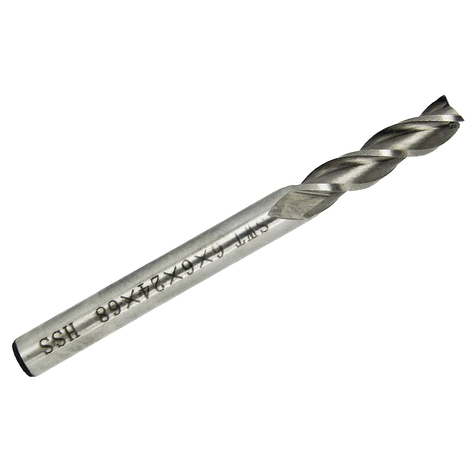 6mm 3-flute HSS square end mill with 6mm shank and square end