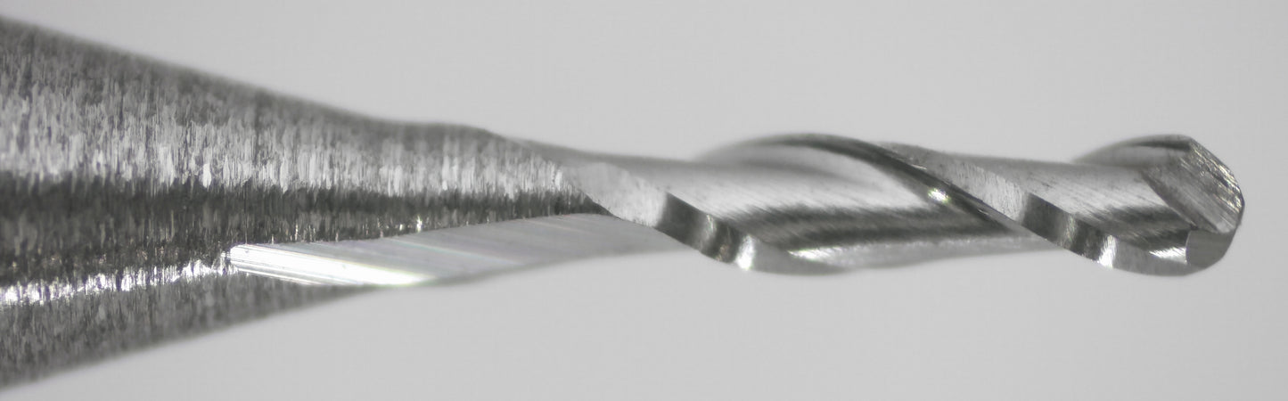 0.0312" (1/32") x .157" LOC 2-Flute Ball Nose Carbide End Mill, 1/8" Shank | MB-130