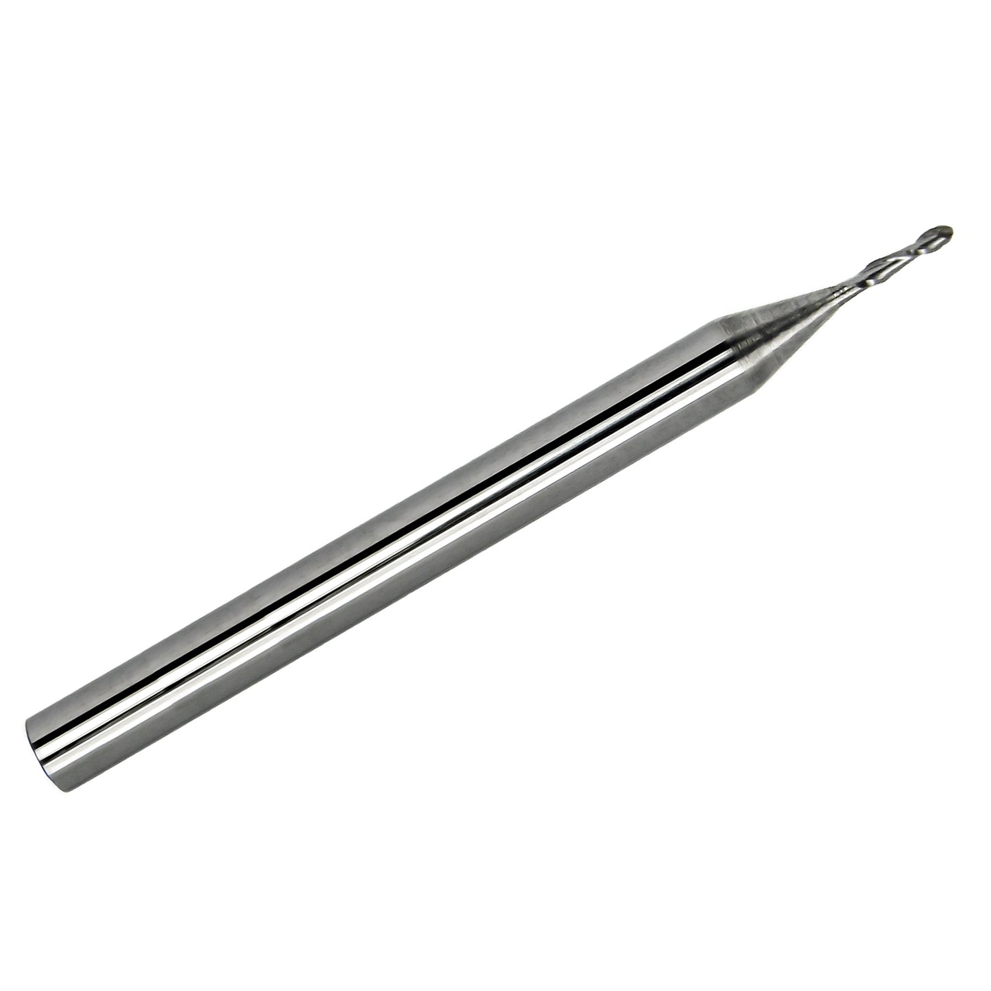 1/32 inch 2-flute ball nose carbide end mill with 1/8 inch shank