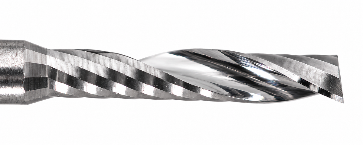 0.0591" (1.5mm) x 8mm LOC Single O-Flute Carbide End Mill, Up Cut, 1/8" Shank | MO-131