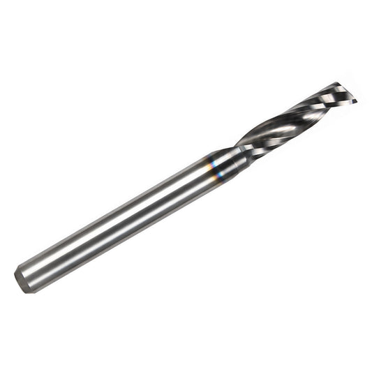 0.1181" (3.0mm) x 12mm LOC DLC Single O-Flute Carbide End Mill, Up Cut, 1/8" Shank | MO-178
