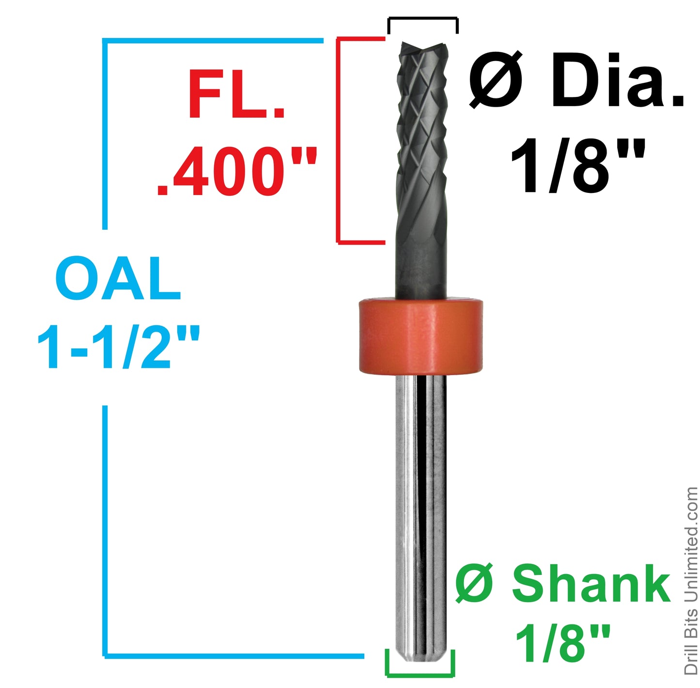 1/8" PCD Diamond Coated Carbide Router Bit – Fish Tail – Carbon Fiber & Composites