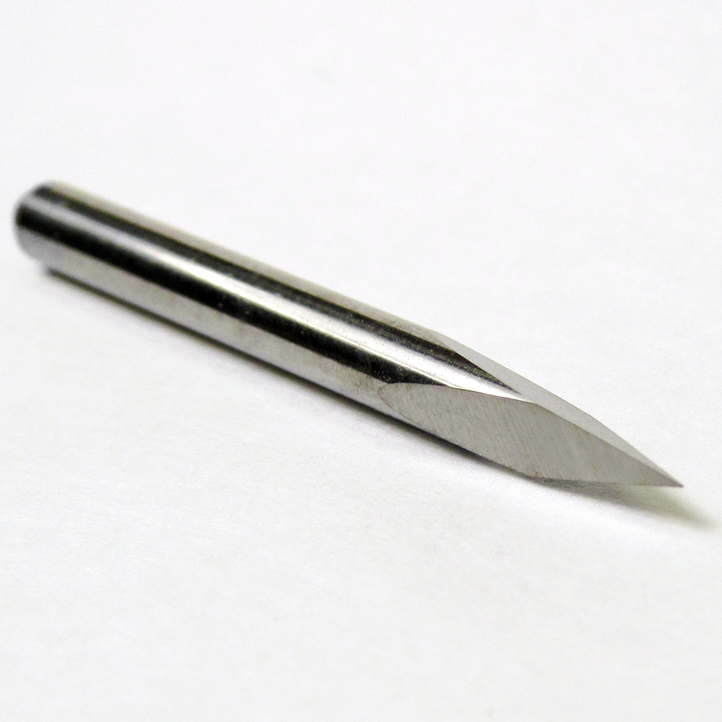 close-up of 30 degree 3-sided pyramid engraver tip for fine detail engraving