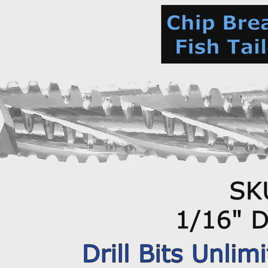 .0625" 1/16" x .200" LOC Chip Breaker Carbide  Router - Fishtail Tip R158 Video Showing Flute Detail