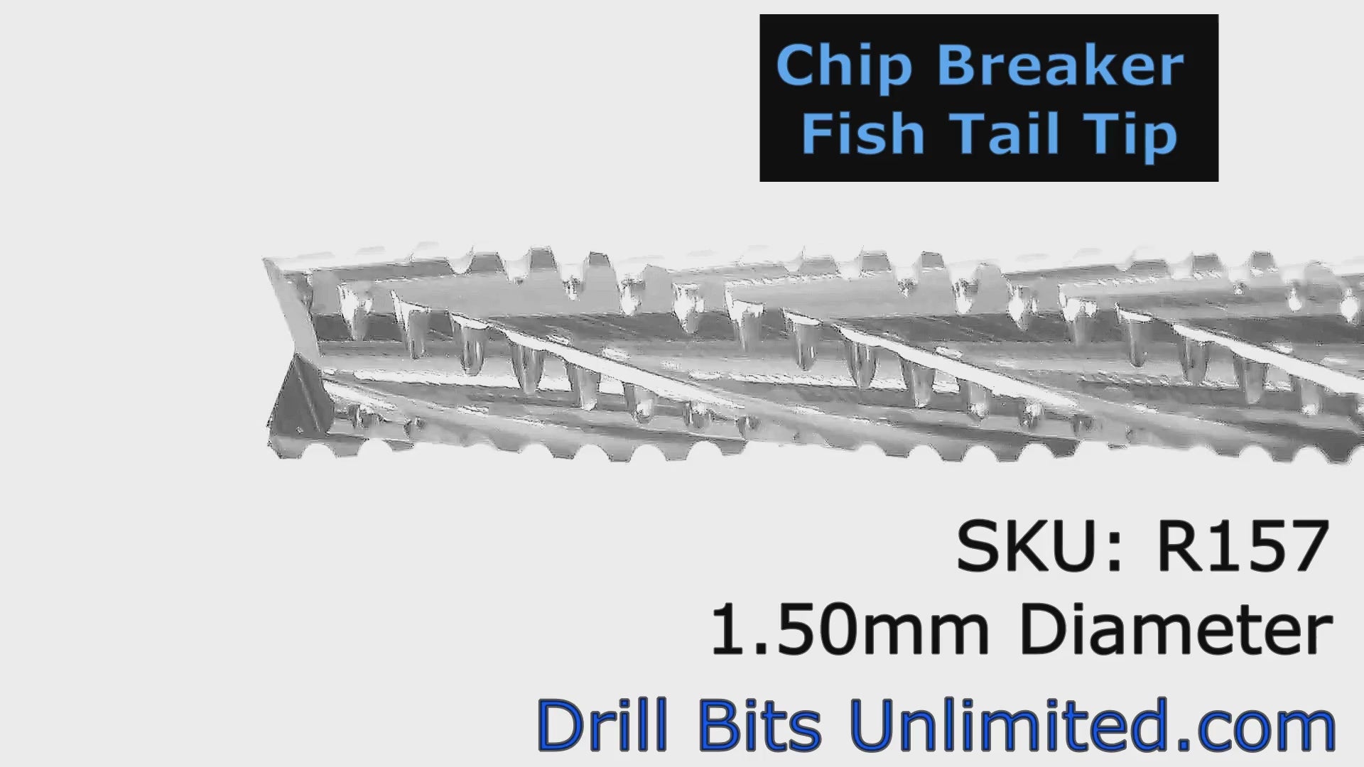 1.50mm .0591" x .315"  LOC Chip Breaker Carbide  Router - Fishtail Tip R157 Video Showing Flute Detail