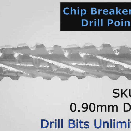 .035 0.9mm x .256" LOC Chip Breaker Carbide Router - Drill Point Tip R151 Video Showing Flute Detail
