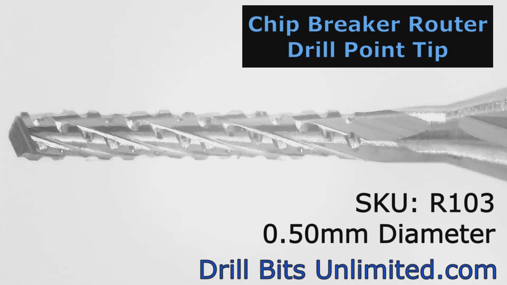 0.50mm .0197" x .079" LOC  Diamond Pattern Carbide Router Bits - Fishtail Tip R103 Video Showing Flute Detail