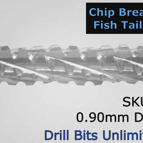 .035 0.9mm x .197" LOC Chip Breaker Carbide Router - Fishtail Tip R150 Video Showing Flute Detail