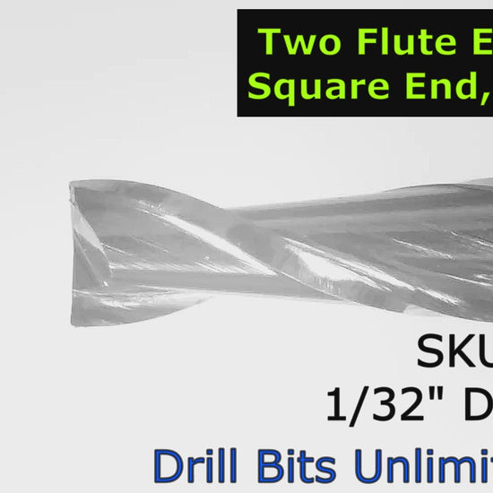.0315" (1/32") x .157" LOC Two Flute Carbide End Mill - Up Cut Square End | Made in U.S.A. | M107 Video Showing Flute Detail