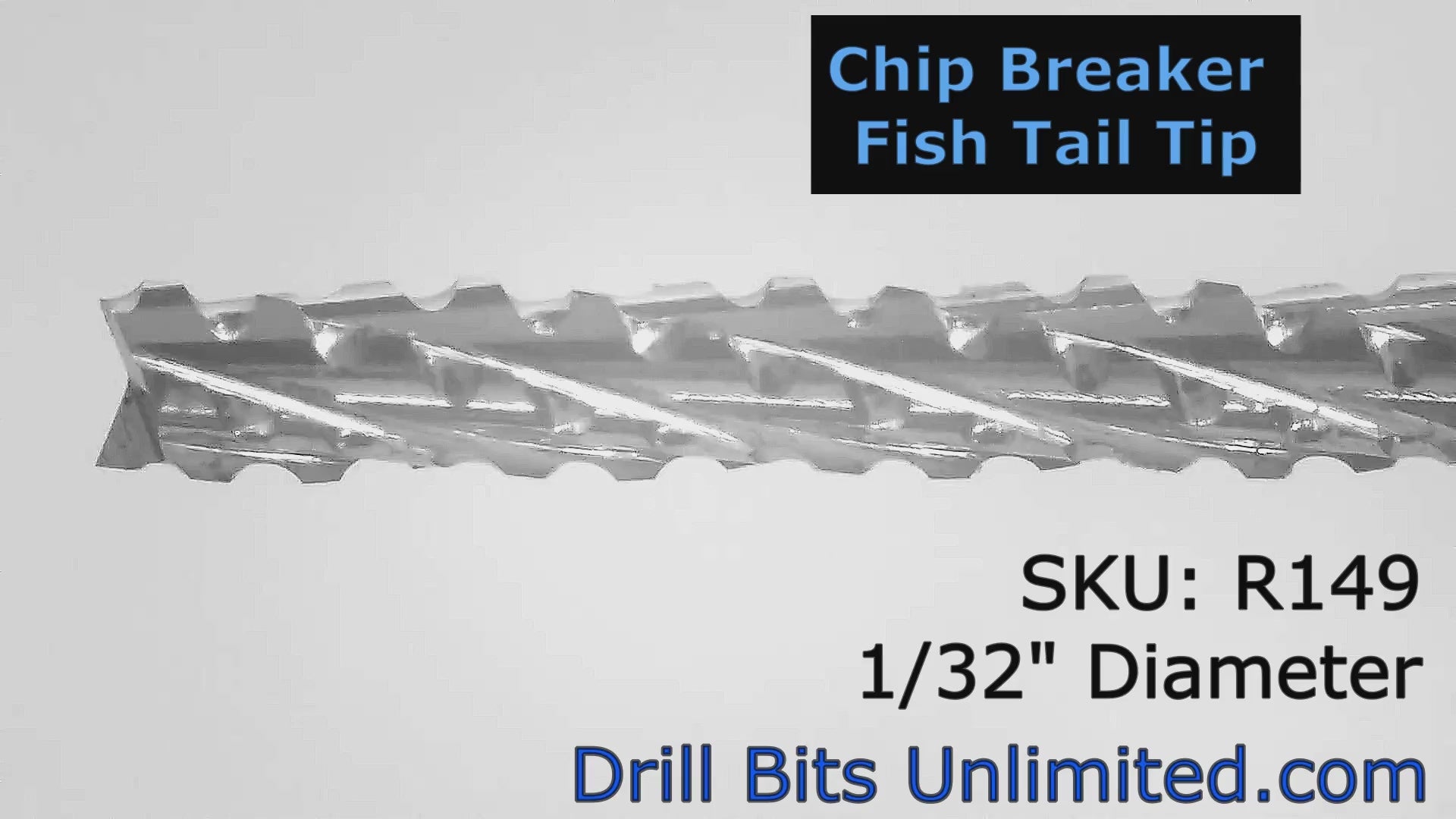 1/32" .0315" x .197" LOC Chip Breaker Carbide Router - Fishtail Tip R149 Video Showing Flute Detail