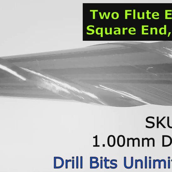 1.00mm x .120" LOC Two Flute UP Cut Carbide End Mill Square End - Made in U.S.A. M109 Video Showing Details