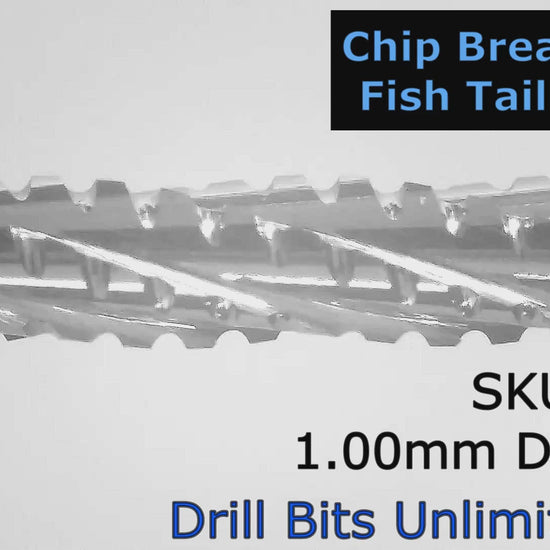 1.00mm .0394" x .256" LOC Chip Breaker Carbide Router - Fish Tail Tip Up Cut  R152 Video Showing Flute Detail