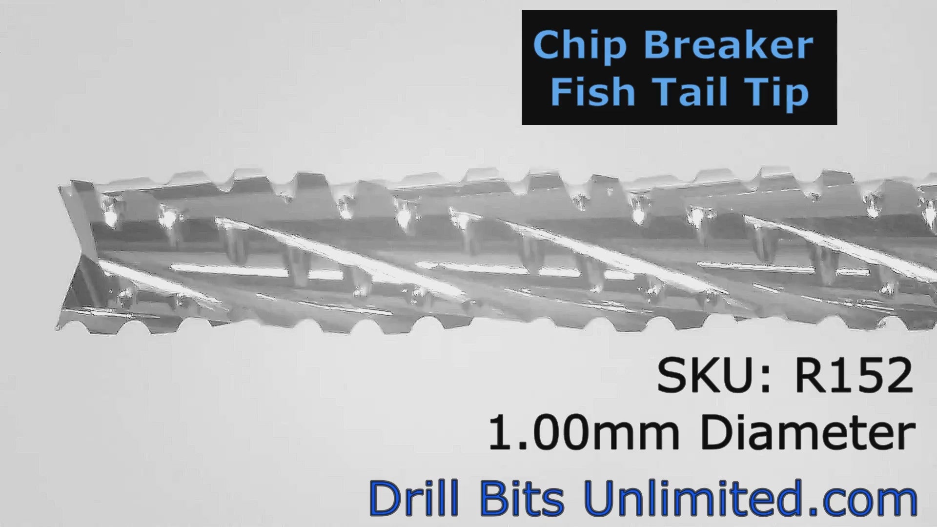 1.00mm .0394" x .256" LOC Chip Breaker Carbide Router - Fish Tail Tip Up Cut  R152 Video Showing Flute Detail