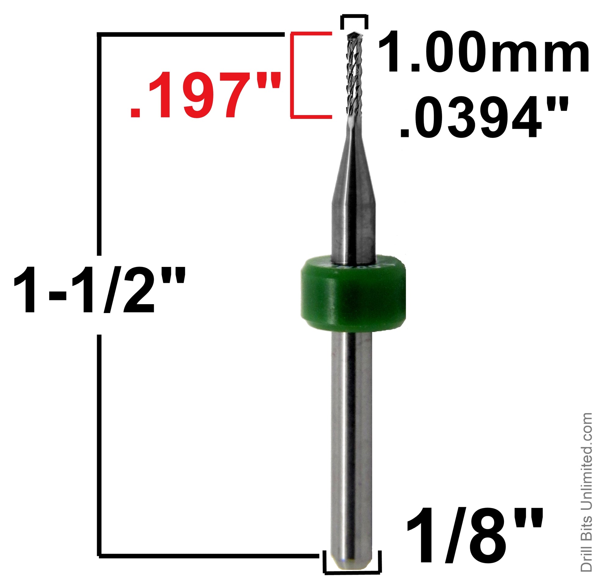 1mm 1.00mm 1.0mm .039 diamond Carbide router bit with 1/8 inch shank and Drill Point Tip – precision micro engraving CNC tool for PCB milling, carbon fiber, fiberglass, composite,   industrial-grade tungsten carbide bit for Dremel, CNC routers, and rotary tools – ultra-fine flutes for clean, detailed carving and routing
