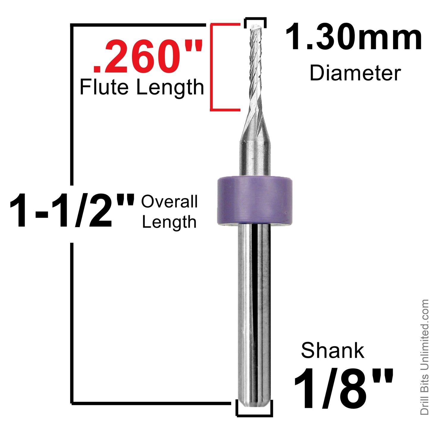 1.30mm Chip Breaker Carbide Router  – Drill Point Tip R154A