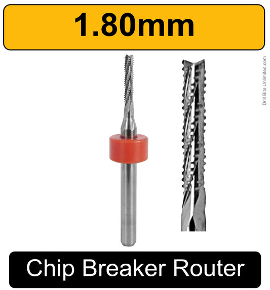 .0709" - 1.80mm Chip Breaker Carbide Router - Fishtail Tip - .315" Depth R161