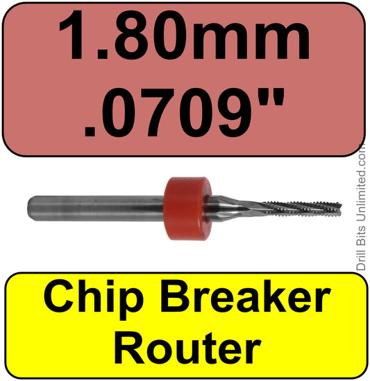 .0709" - 1.80mm Chip Breaker Carbide Router - Fishtail Tip - .315" Depth R161