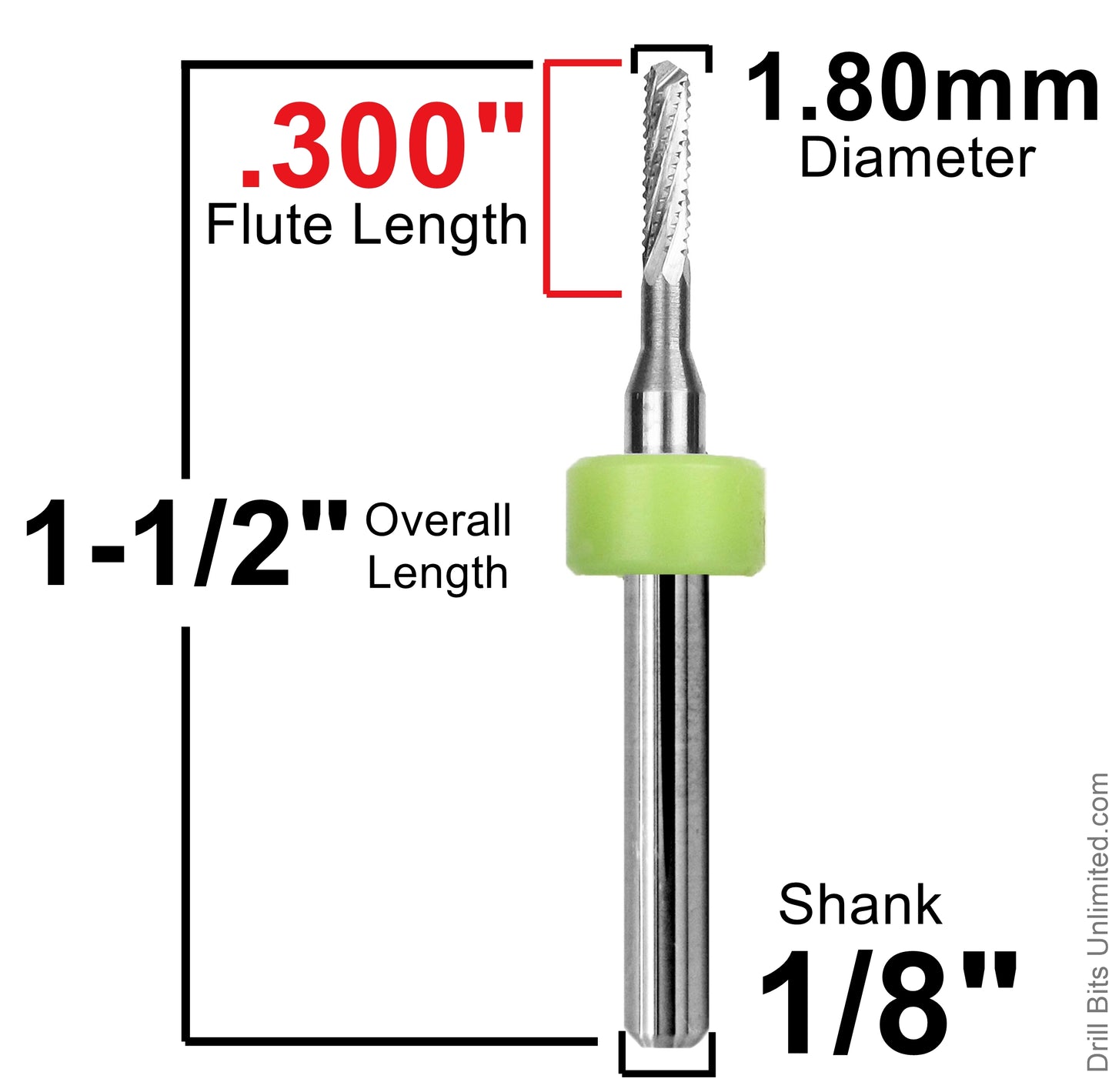 1.80 mm Chip Breaker Carbide Router – Drill Point Tip R162