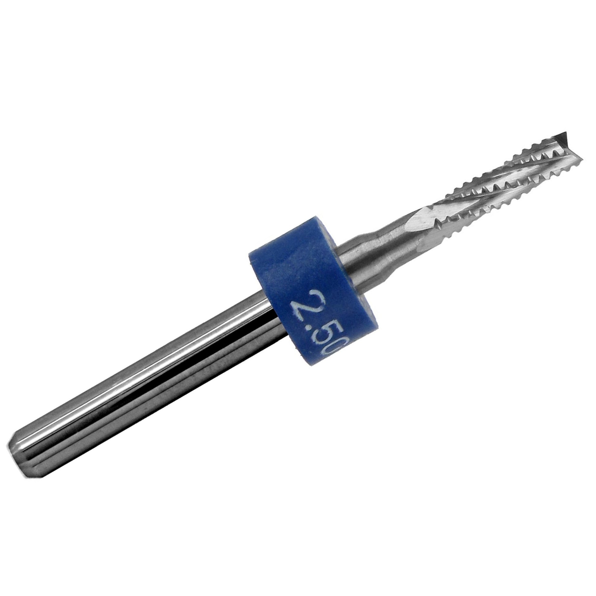 2.50mm chip breaker carbide router with fish tail tip and 1/8 inch shank